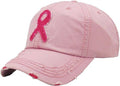 Distressed Patch Hat:  Pink Ribbon (Light Pink)