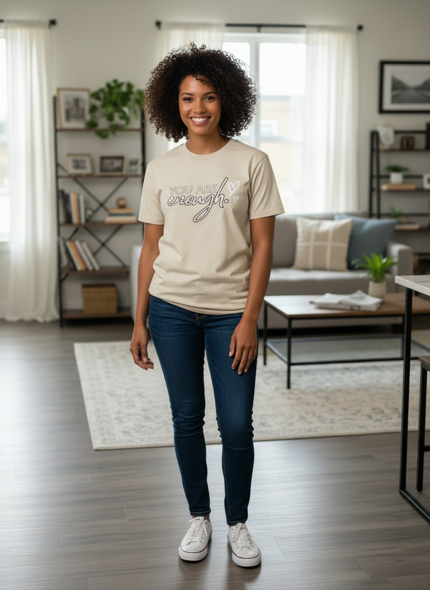 You Are Enough Tee – Self-Love Minimalist Shirt