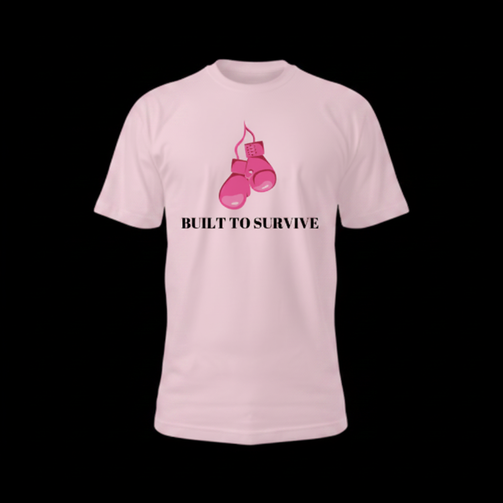 Thriving and Surviving Tee - Pink on Black Background